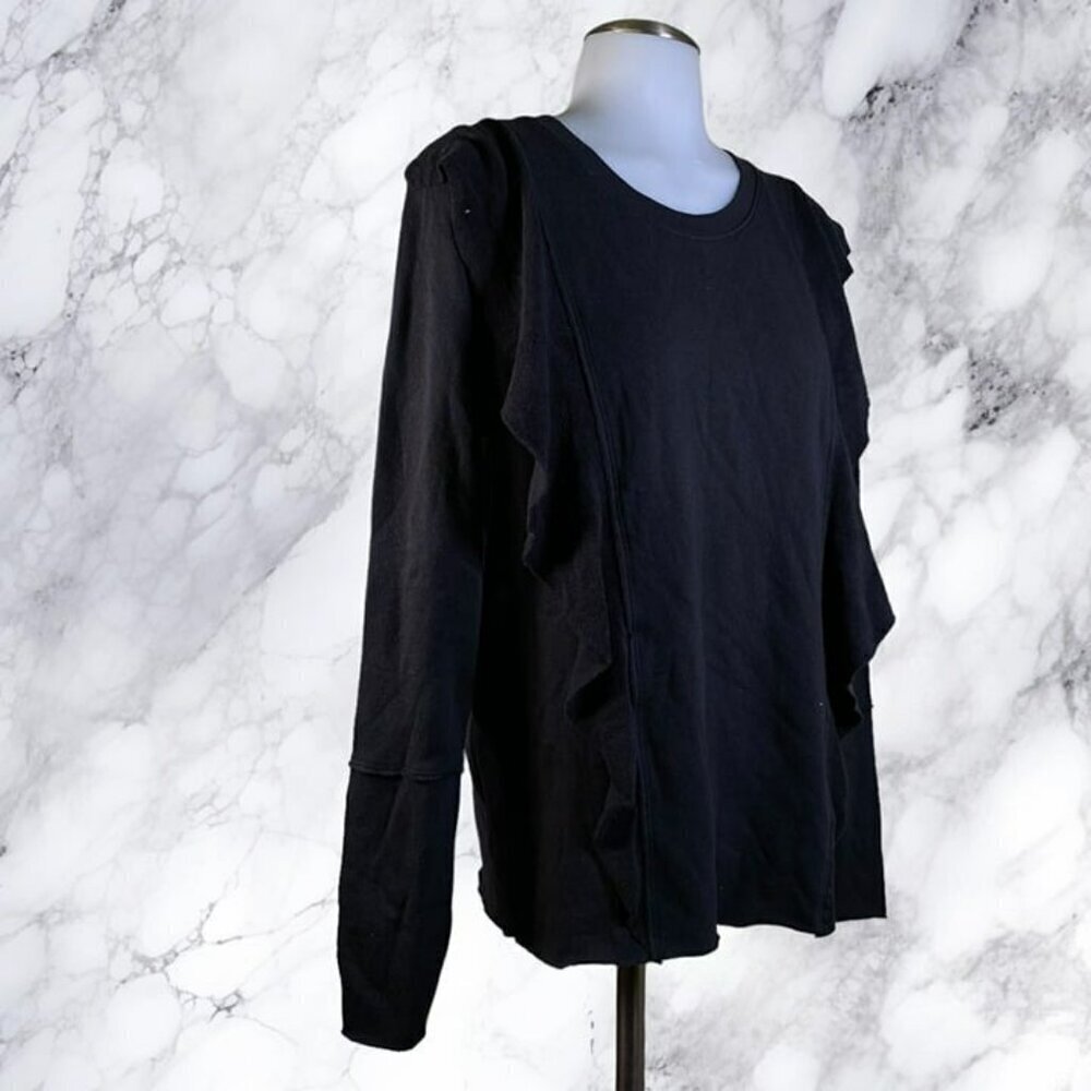Goldie Ruffle Sweatshirt - Black - Picture 5 of 11